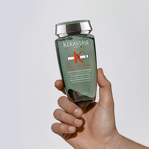 Miniatura 11 de Kerastase Genesis Homme Bain De Force Champú para hombres, limpieza profunda e hidratación, para cabello y barba debilitados, 8.5 onzas líquidas