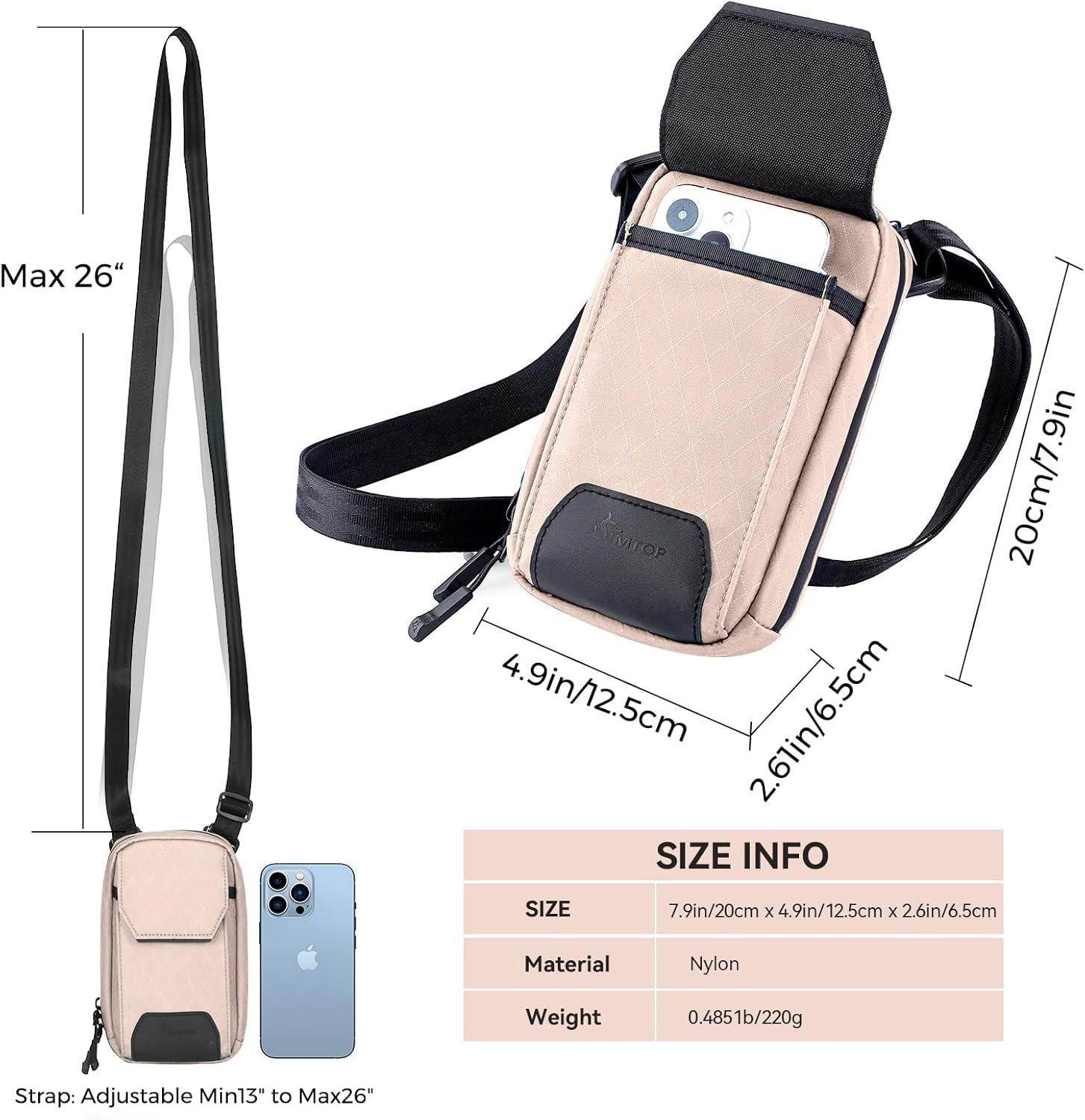 Crossbody Bags for Women with Duraflex Buckle - Phone Wallet Purse Nylon Diamond Quilted, Waterproof Zipper, Adjustable Strap