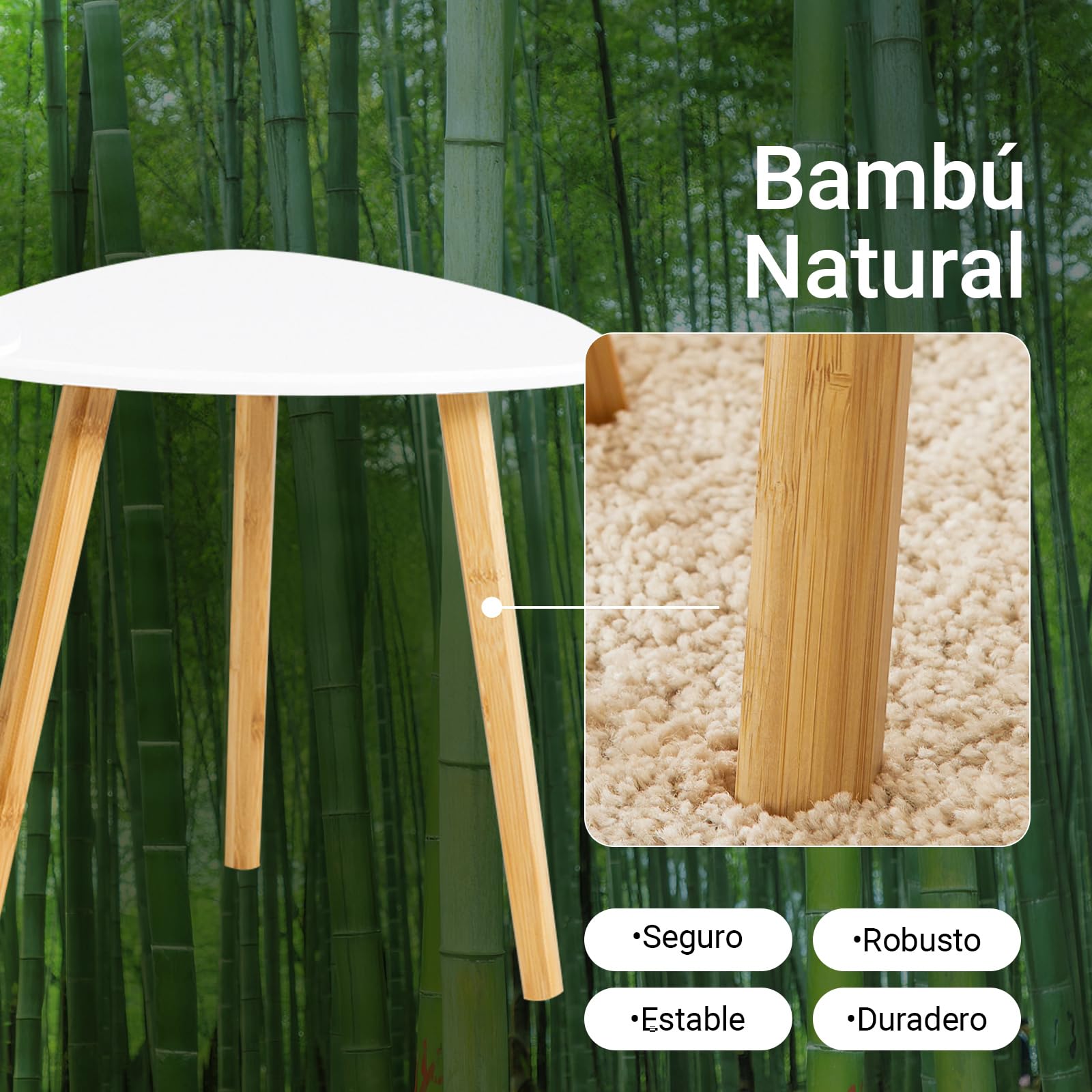 SoBuy 2 Mesas Nido - Mesa Auxiliar para Salón, Grande 55 cm y Pequeña 40 cm, Blanco FBT74-W