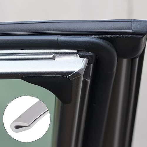 Miniatura 4 de Moldes de borde (19.69 pies), 1 unidad, canal U de PVC para tira de sellado de borde de 0.020-0.059 in, para ventanas de puertas de casa, color gris
