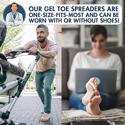 Miniatura 6 de Dr. Frederick's Original Separadores de dedos de gel  2 piezas  Separadores de dedos de gel  Separadores de dedos de juanetes  Corrector temporal de