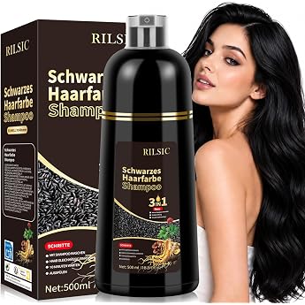 Black Hair Dye Shampoo 3in 1, Hair Color Shampoo Black Against Gray Hair Cover Instant Hair Dye ShampooColor Shampoo Black for Men Women 500ml