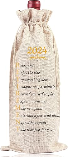 Bolsa de vino para regalos de jubilación 2024, bolsas de vino de jubilación, bolsas de regalo para botellas de vino de jubilación, regalos