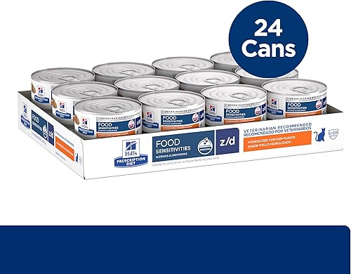Miniatura 3 de Hill's Prescription Diet zd SkinFood Sensitivity - Alimento húmedo para gatos, dieta veterinaria, latas de 5.5 onzas, paquete de 24