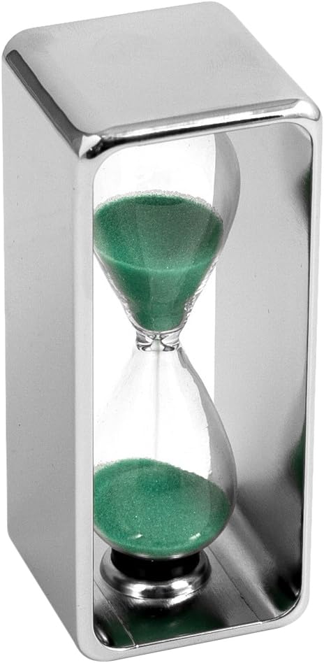 Bey-Berk Nickel-Plated 3 Minute Sand Timer-Aqua Color Sand