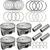 Engine Piston & Piston Rings Kit Standard Fits for Hyundai Kia Genesis Sonata Optima Sorento Santa Fe G70 2.0L TURBO 2016-2021 234102G450, 230402G410
