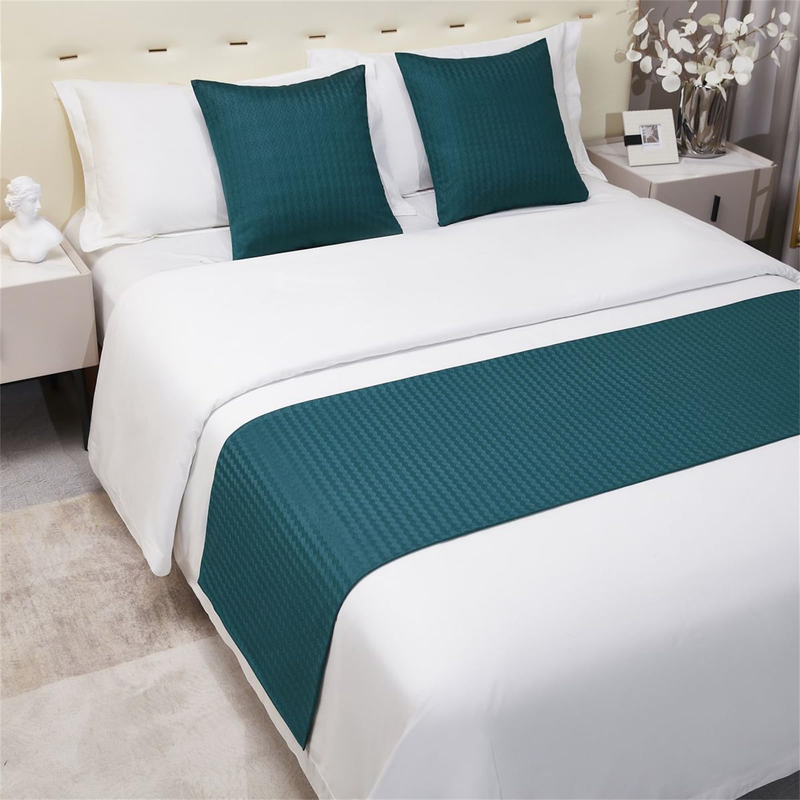 Juego De Camino De Cama Y Cojines GOFOHIMI - Decoración Tipo Hotel, Varios Tamaños, Tela Suave