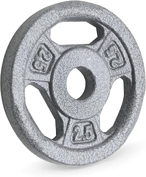 Marcy Classic 1" Cast Iron Standard Grip Plates for Strength Training and Weightlifting