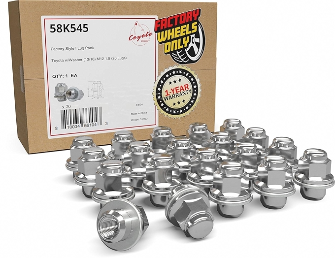 汽车轮胎配件 20个 M12x1.5 车轮螺母 适用丰田 凯美瑞/卡罗拉/汉兰达