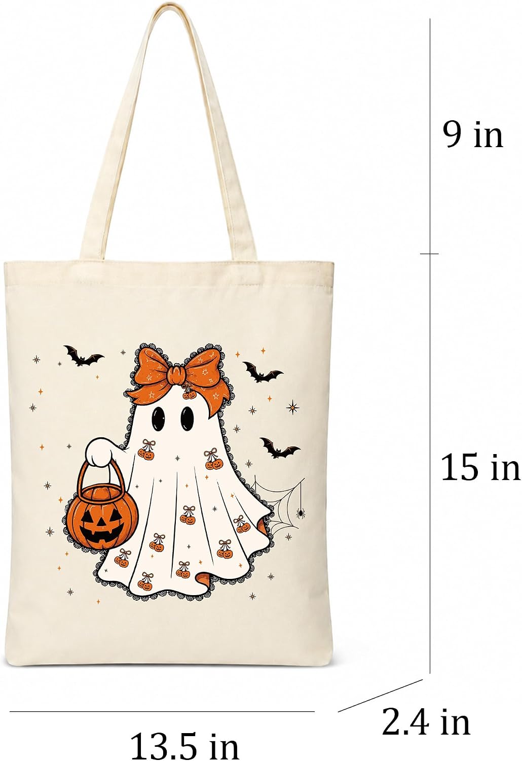 Lamyba Halloween Tote Bag for Women Trick or Treat Bags Halloween Bucket