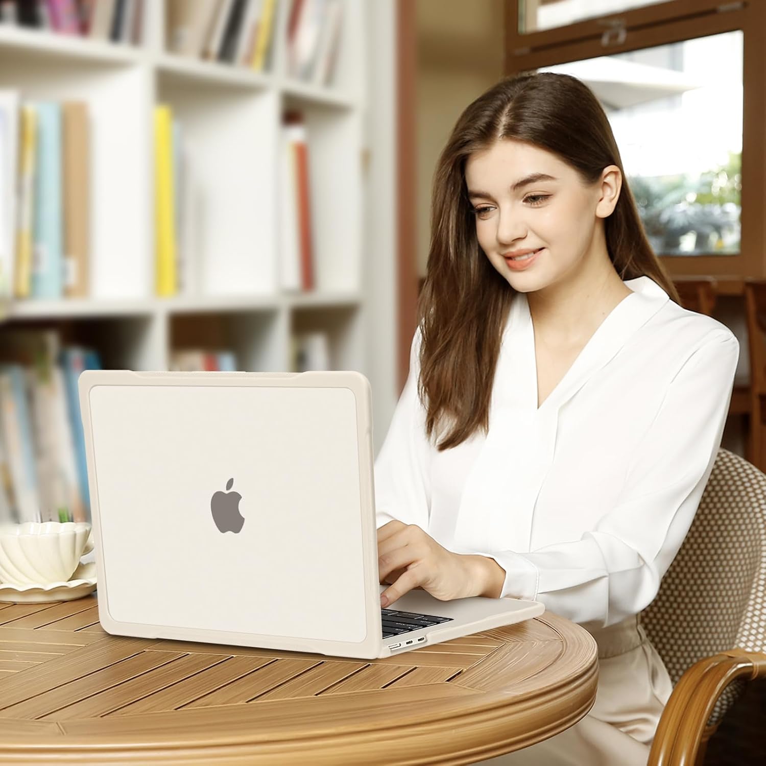 MOSISO Compatible with MacBook Air 13 inch Case M5 2026 M4 2025 M3 M2 2024-2022 A3449 A3240 A3113 A2681, 2 in 1 Kit Crack-Resistant Hard Case with Soft TPU Bumper for MacBook Air 13.6, Starlight