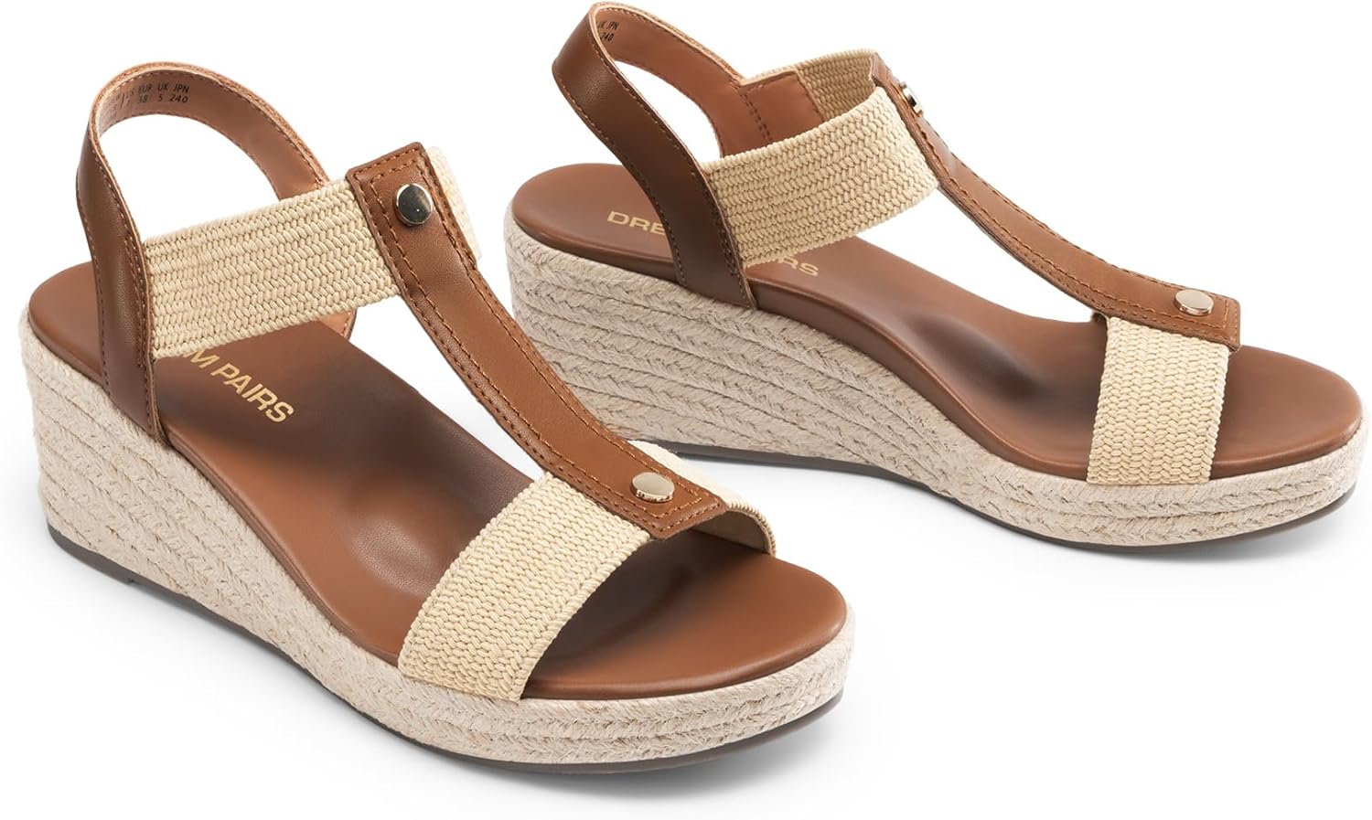 DREAM PAIRS Women's Wedge Sandals Open Toe Espadrilles Sandals Comfortable Dress Casual T-strap Platform Wedges with Arch Support for Walking Beach Summer Shoes - Image 8