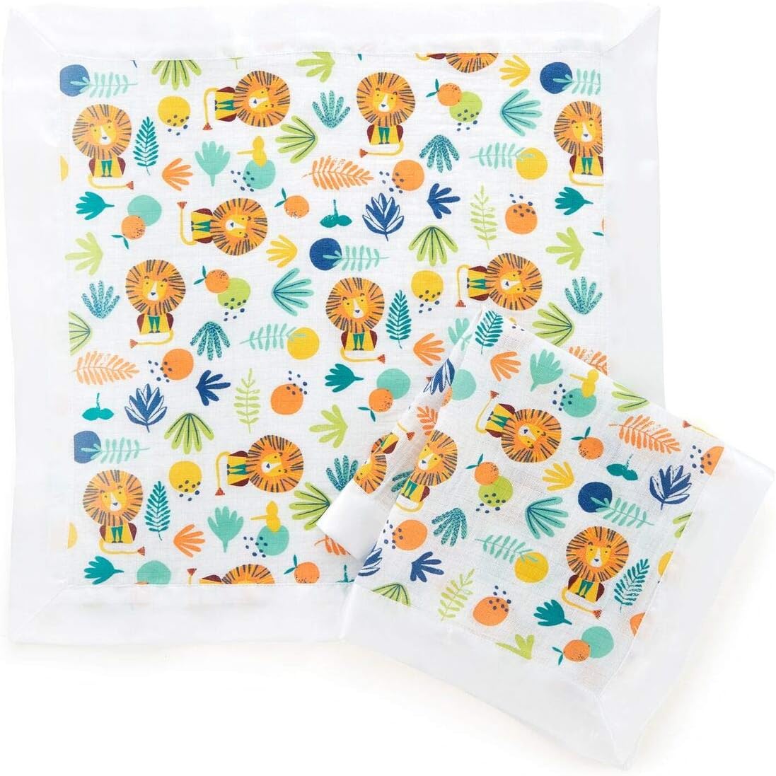 Aden by aden + anais Issie Security Blanket, Super Soft 100% Cotton Muslin, Satin Trim, Going Bananas, 2 - Pack