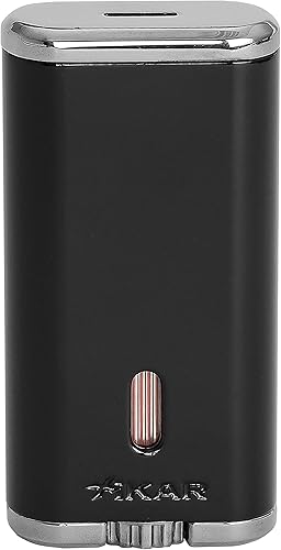 Vista 4 de Xikar Verano Flat Flame Cigar Lighter, Attractive Gift Box, Elegant Metal Construction, Black