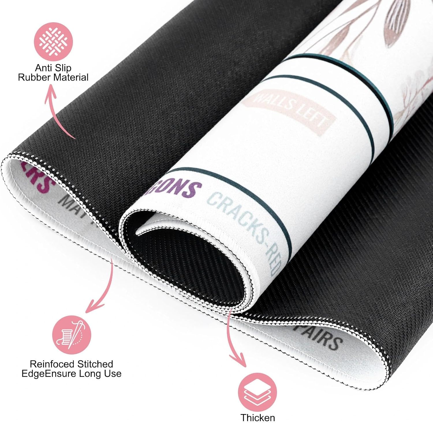 Yun-aeon Mahjong Mat 32.6"x32.6" - Aesthetic Soft Floral Pattern Non-Slip Mahjong Mat, Waterproof Table Protector for Card Games, Poker, Dominoes & Board Games, with Dice & Velvet Bag