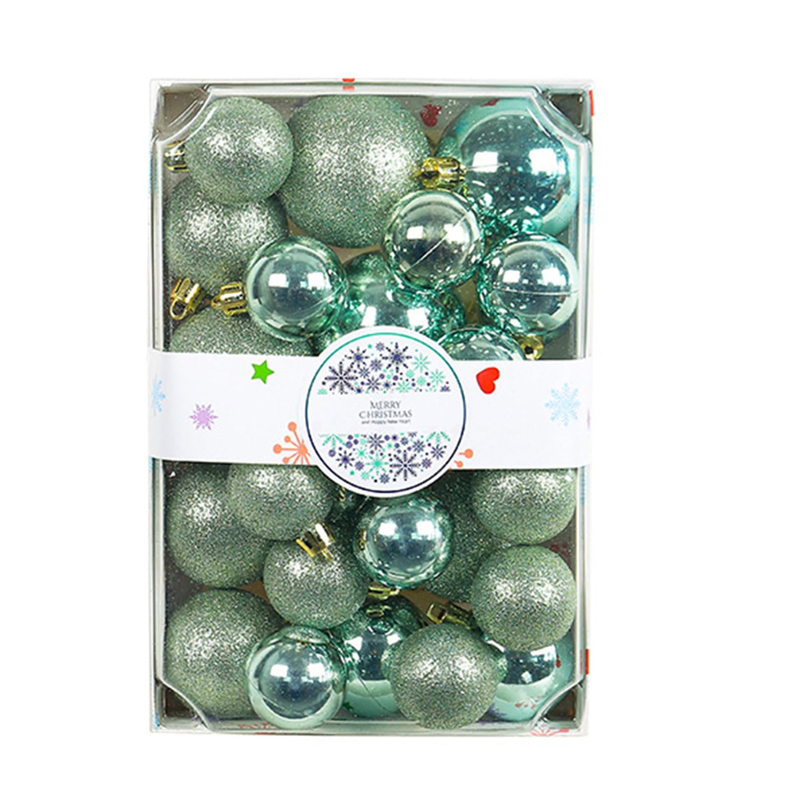 Yhplxyuus Of 26 Christmas Ball Ornaments for Christmas Tree Decoration Shatterproof Hanging Balls Pendant 2024 New Year Gift Hanging Balls