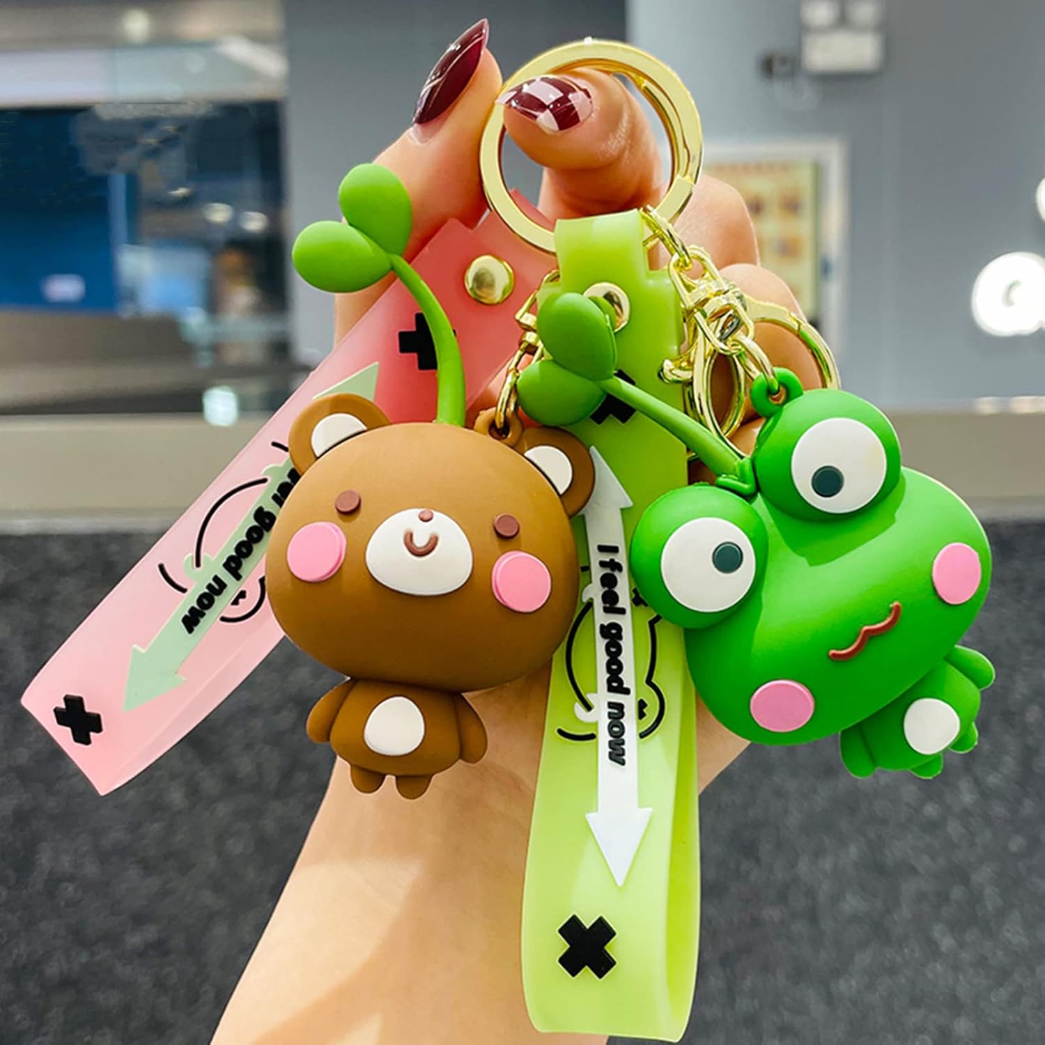 Miniatura 2 de Lindo llavero de dibujos animados de anime, llaveros de animales para mujer, llavero de bolsa de automóvil, llavero de regalo