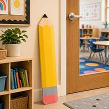 clothmile Giant Back to School Pencil Wall Decor Wooden Pencil Wall Art Decorations Yellow Pencil Sign for First Day of School Classroom Home Decoration Supplies