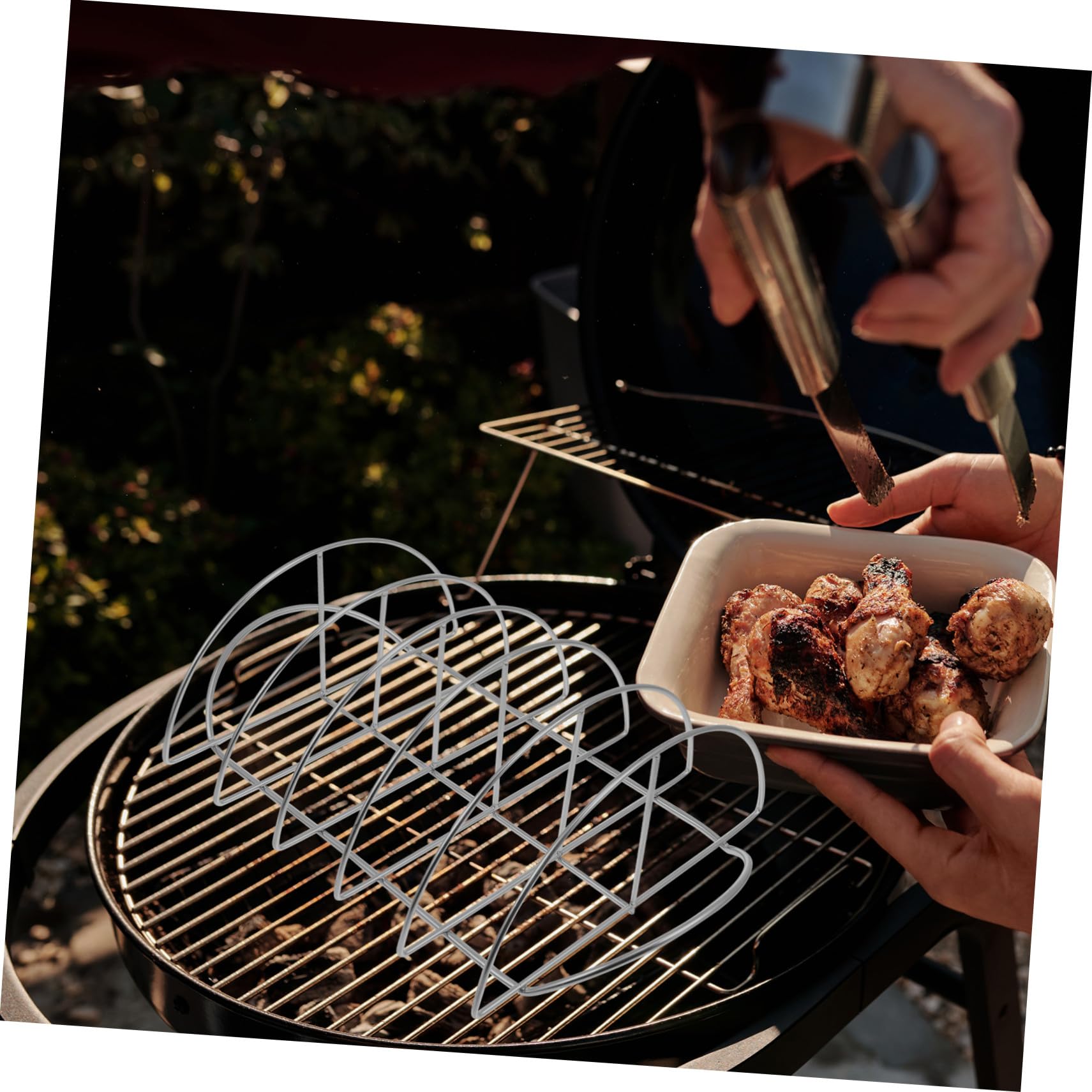 Parrilla Rápida Absorción de Calor para Barbacoa Portátil de Acero Inoxidable Adecuado para Picnic y Barbacoa en Casa