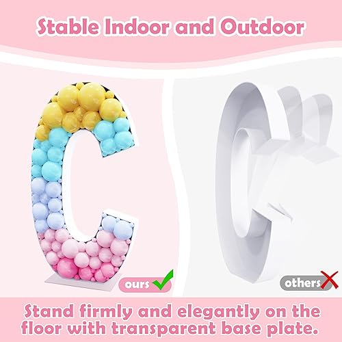 Miniatura 3 de Xiomot Marco de globos de marquesina de 4 pies con diseño de mosaico iluminado letra grande de espuma precortada letra O para cumpleaños boda baby