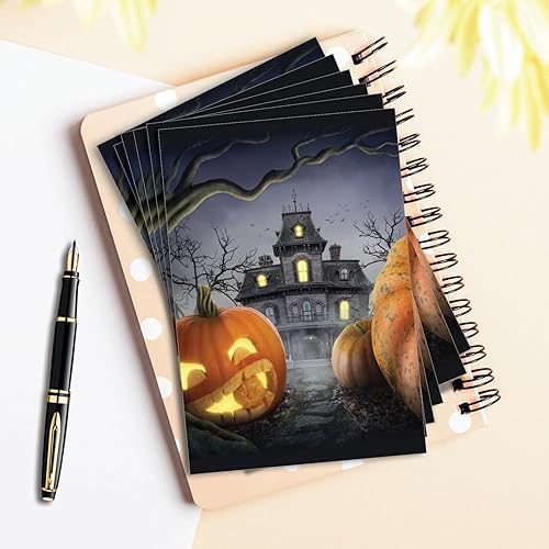 Miniatura 5 de NobleWorks Juego de 12 tarjetas de felicitación de Halloween en caja con sobres de 5 x 7 pulgadas (1 diseño, 12 cada uno) calabazas espeluznantes -