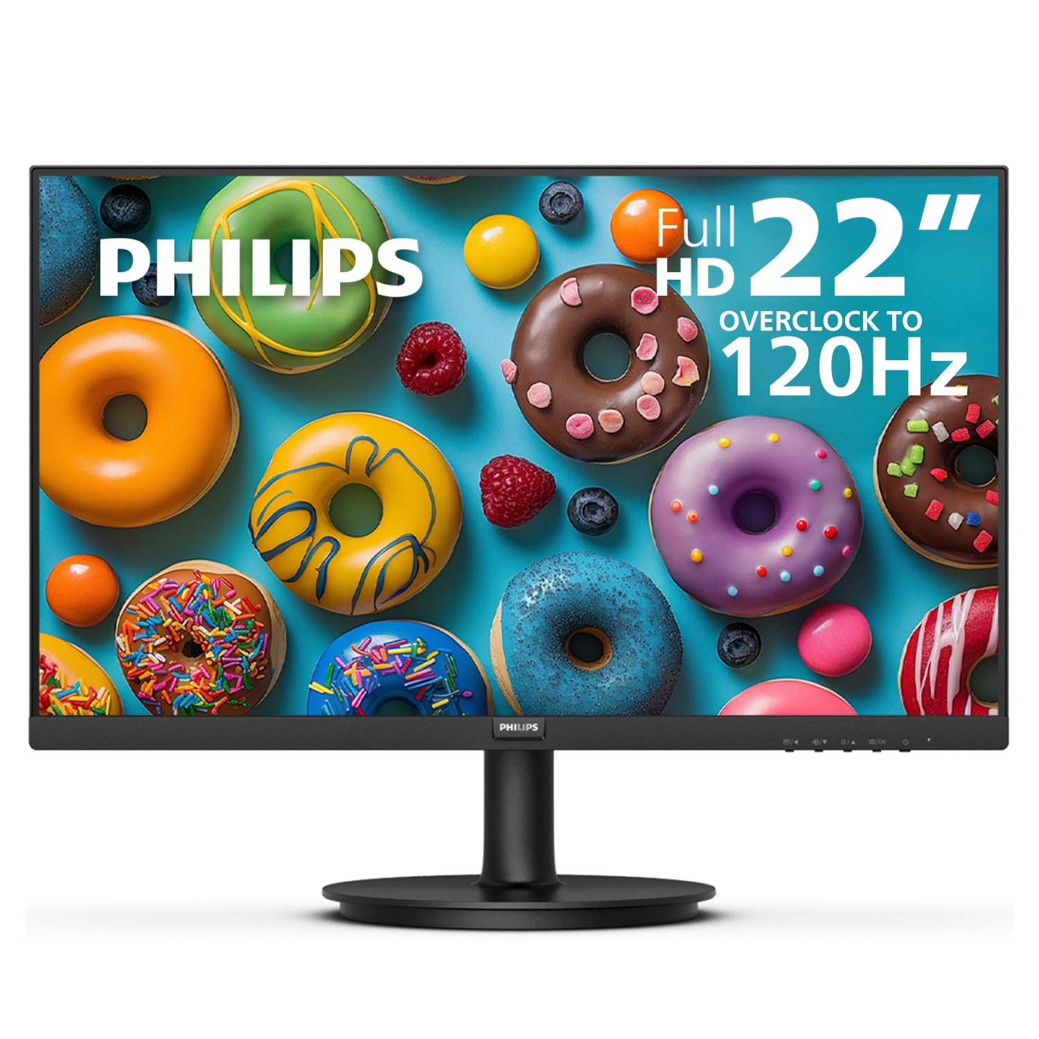 PHILIPS 221V8LB3 22'' Class Thin Full HD Monitor (1920 x 1080), 120Hz with 1ms MPRT for Casual Gaming, Adaptive Sync, LowBlue Mode, VESA Mount, HDMI & VGA, 4-Year Advance Replacement Warranty