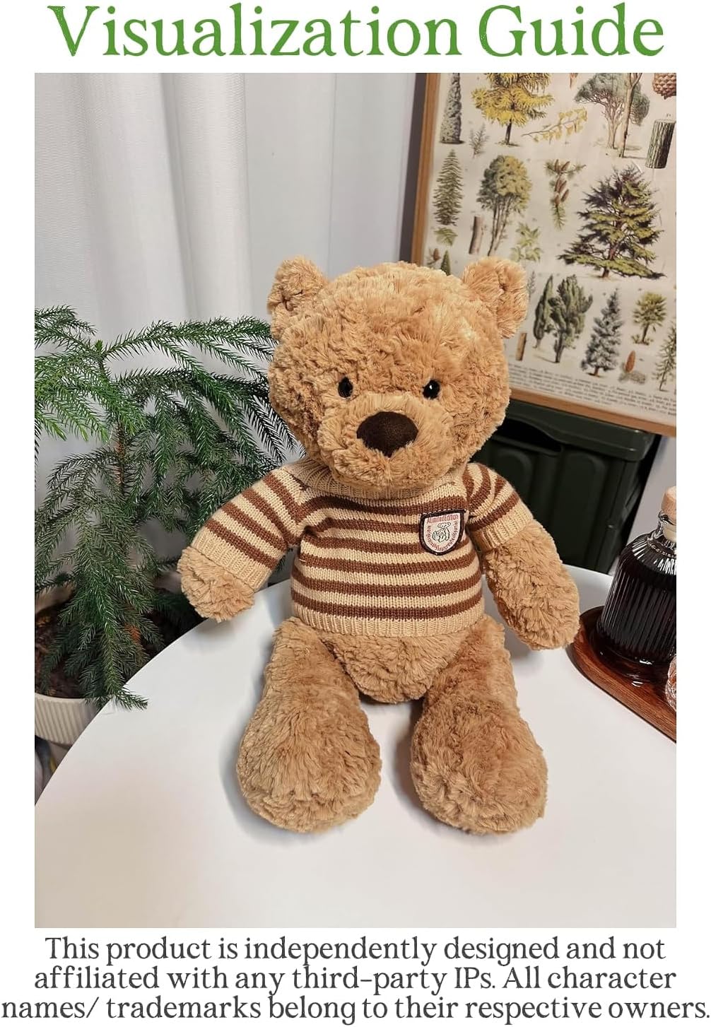 14-16 inch/36cm Teddy Bear Outfit Plush Animal Doll Clothes Set - Corduroy Overalls Sweaters 4-Piece Kit（NO Doll