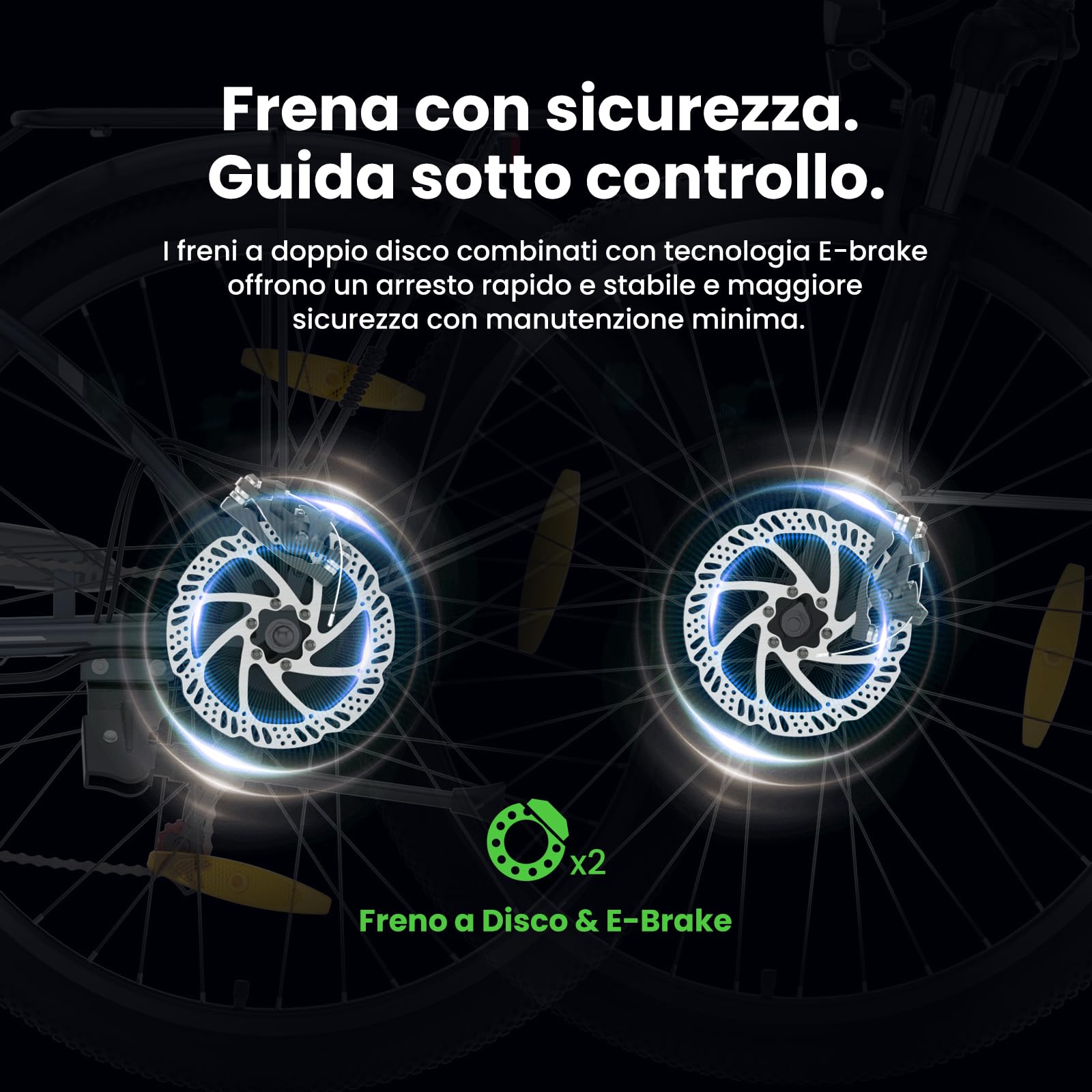 Touroll B1 Bicicletta Elettrica, 26" Bici Elettrica Adulto con 36V 15.6Ah Batteria al Litio Rimovibile, Autonomia di 90 KM, 7 Velocità, Velocità Max 25km/h