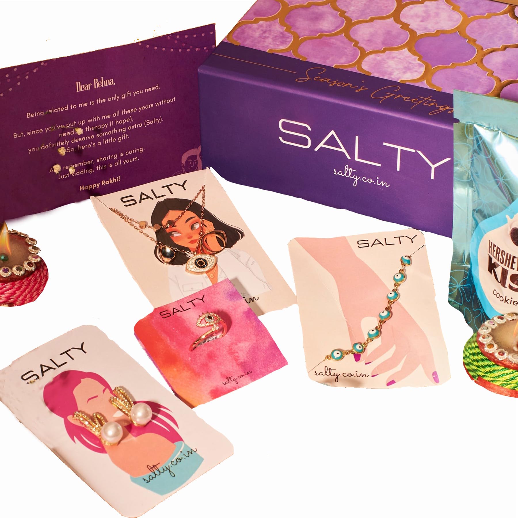 Salty Premium Diwali Gift Box for Women & Girls | Fancy & Stylish Womens Accessories | Aesthetic Jewellery | Gift Box for Woman, Girlfriend & Wife | Gift for Diwali, Anniversary, Engagement, Birthday & Everyday Wear (B0DB81NQW7) Amazon Price History, Amazon Price Tracker