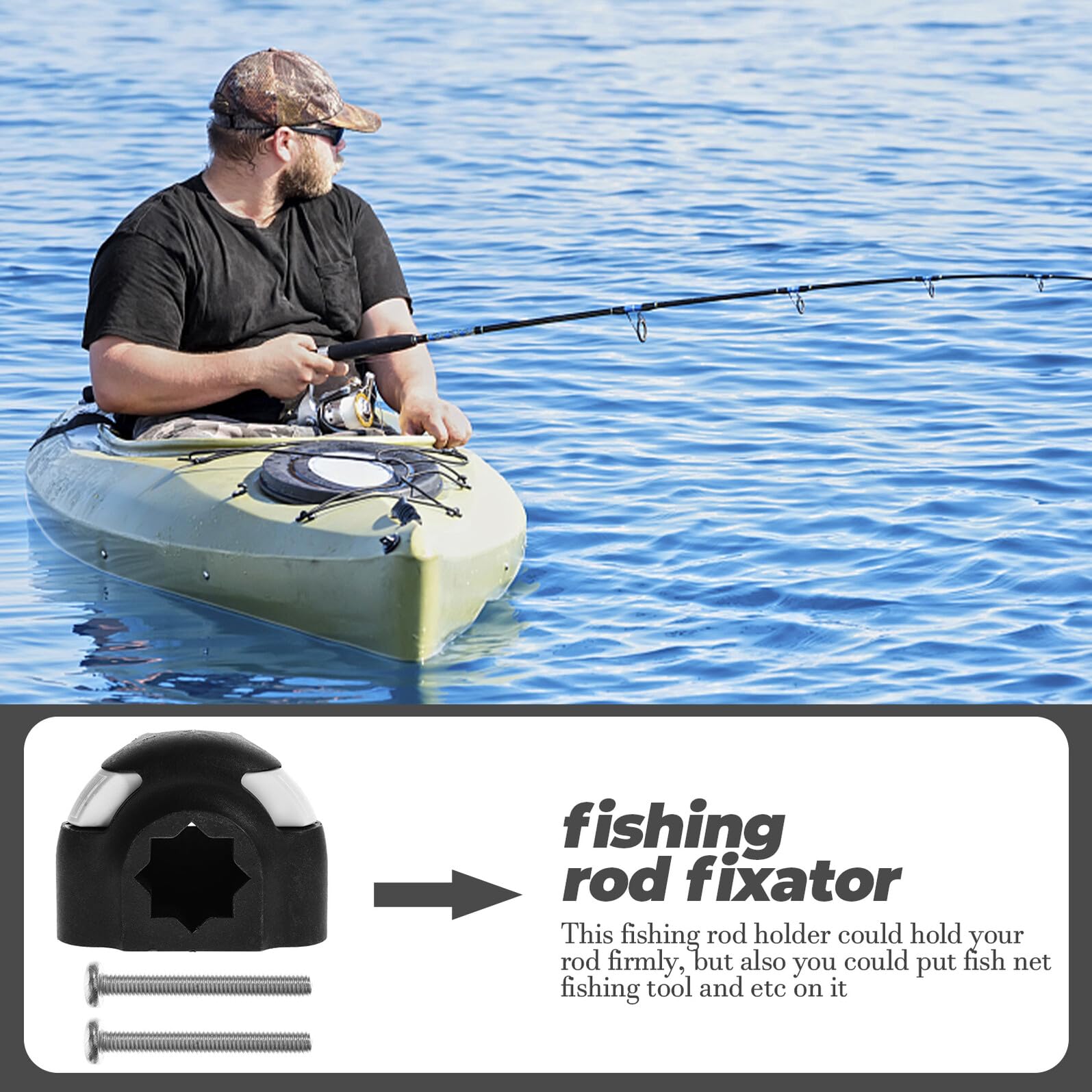 ifundom Soporte para Fácil para al de Instalar Pesca Adecuado y Kayak de Cañas Pescar Portátil de Abs, Resistente en Aire Libre Mar