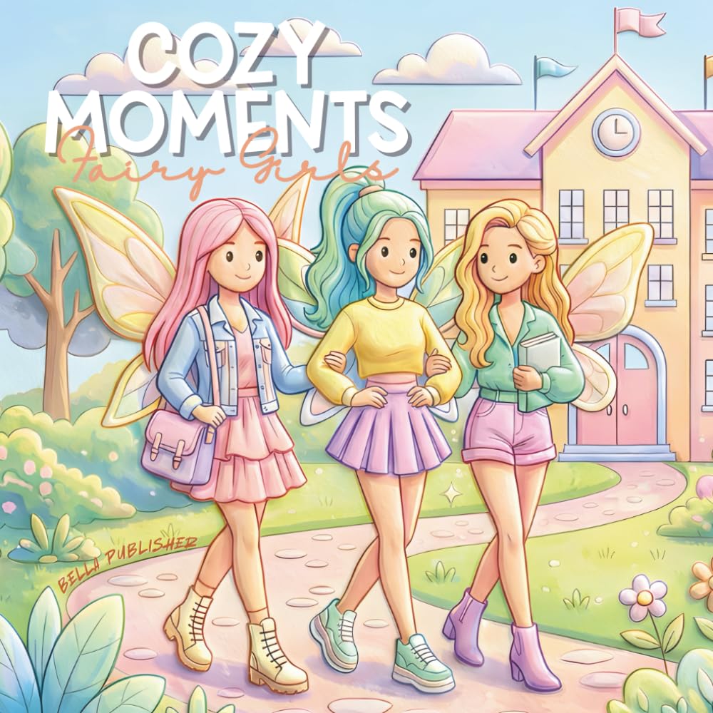 Fairy Girls Cozy Moments: A Coloring Book of Friendship, Nature, and Everyday Joy For Girls and Adults (Cozy Moments: Simple Bold Lined)