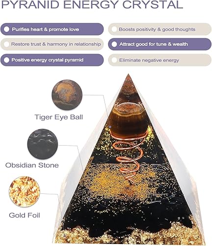 Miniatura 4 de Pirámide de orgón, pirámide de cristal curativo hecha a mano para curación energética, pirámide de orgonita de lapislázuli natural para la salud y