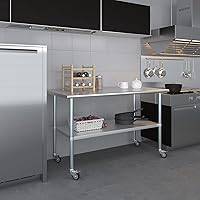 Vista 446 de Mesa de trabajo de acero inoxidable, mesa de metal