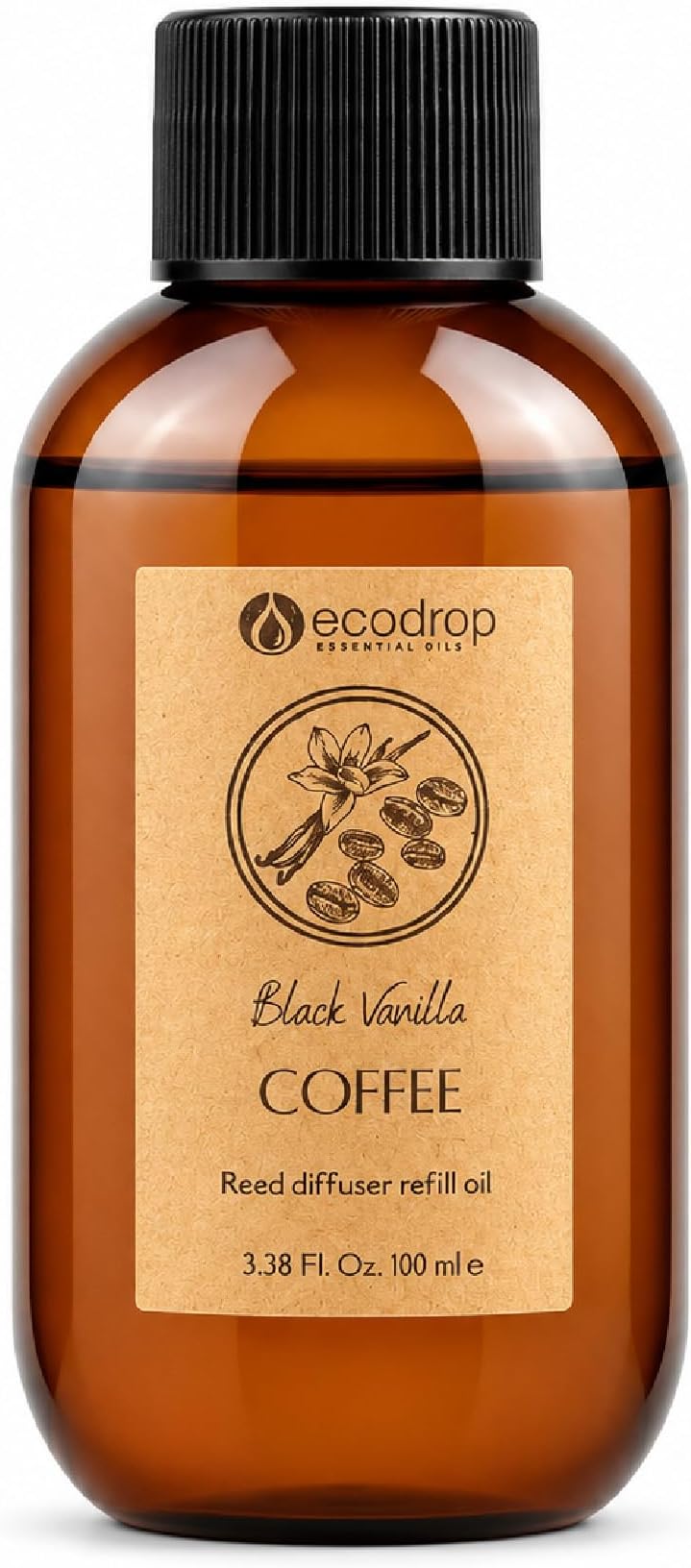 Ecodrop Vanilla Coffee Reed Diffuser Refill 100ml, Home Fragrance Oil