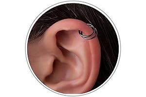 Clip On Double Helix Ring Black Spiral Fake Cartilage Hoop