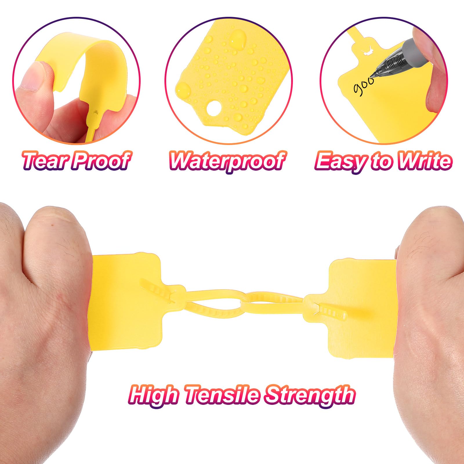 Reusable Zip Ties PATIKIL 100 Black Plastic Label Tags, 2.48 X 1.46 Inch,  Pack Of 100 Bag Tags