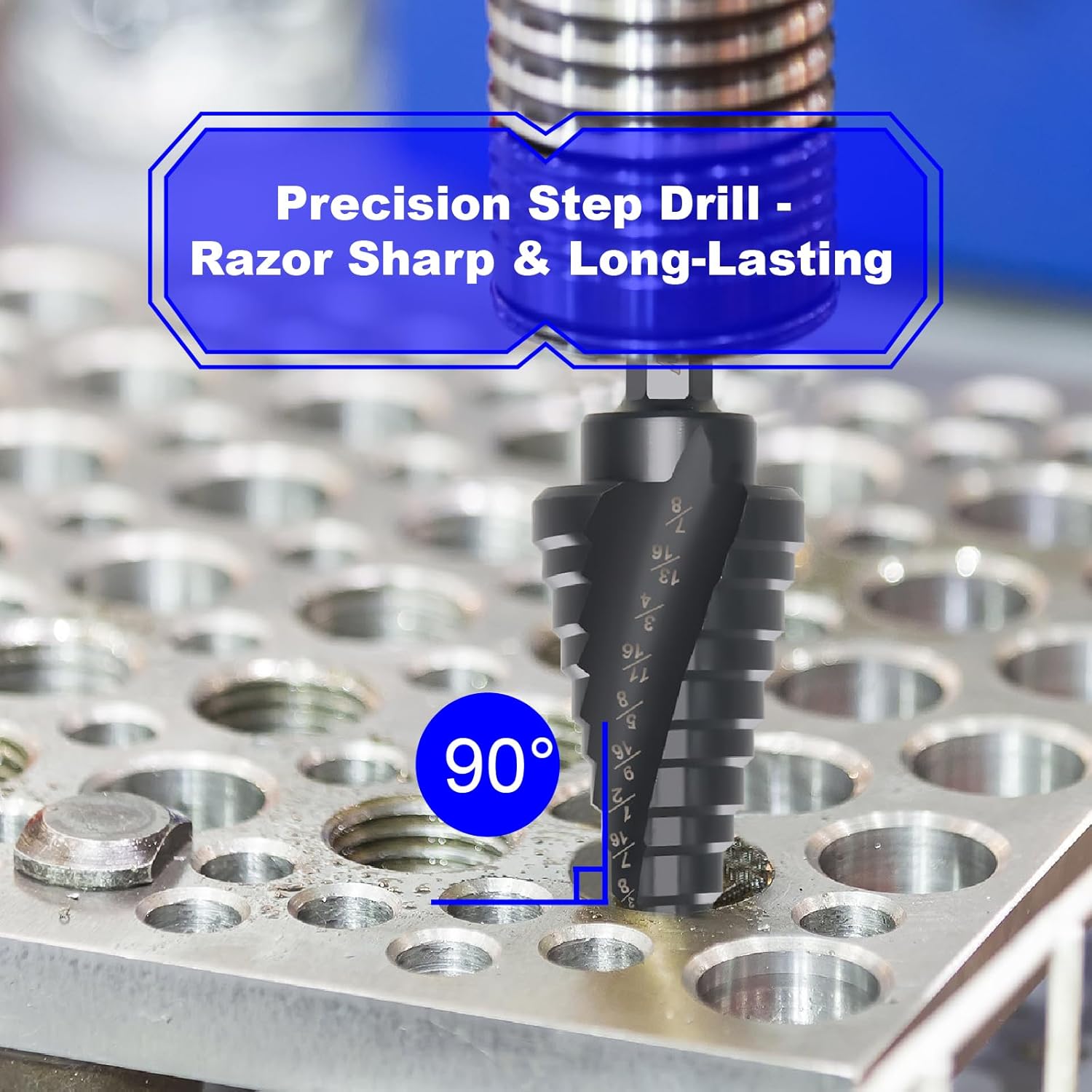 3PCS HSS Nitride Black Step Drill Bits, 31 Step Sizes Total High Speed Steel Step Bits for Stainless Steel, Metal, Wood, Plastic with Case