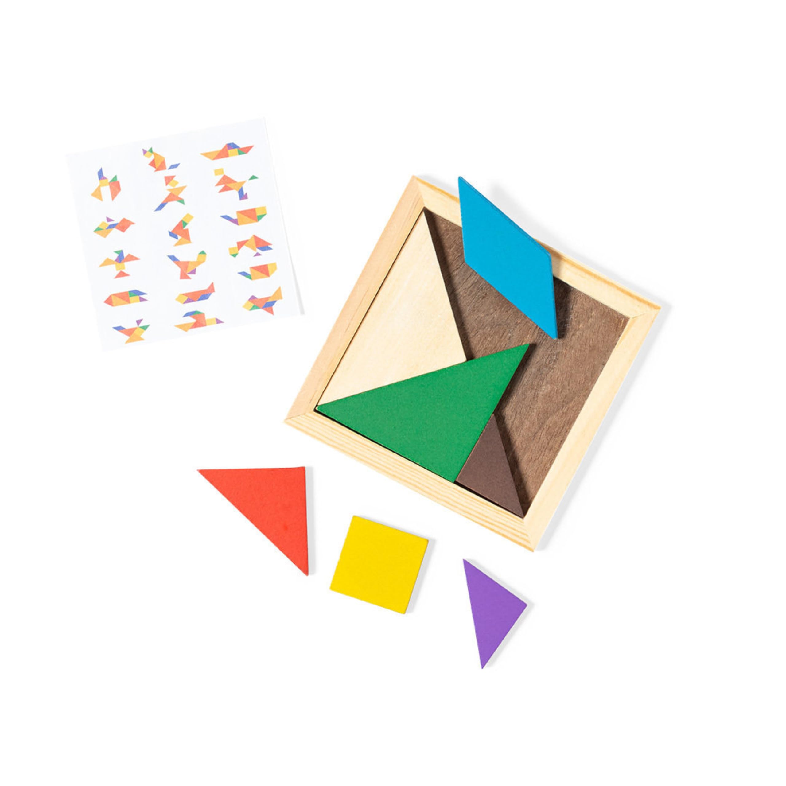 Puzzle Tangram De Madera 30 Unidades con 7 Piezas Para Piñata, Comunión, Detalle Invitados, Colegio. Juegos Educativos de Niños. Para Bolsas De Regalo de cumpleaños Infantiles