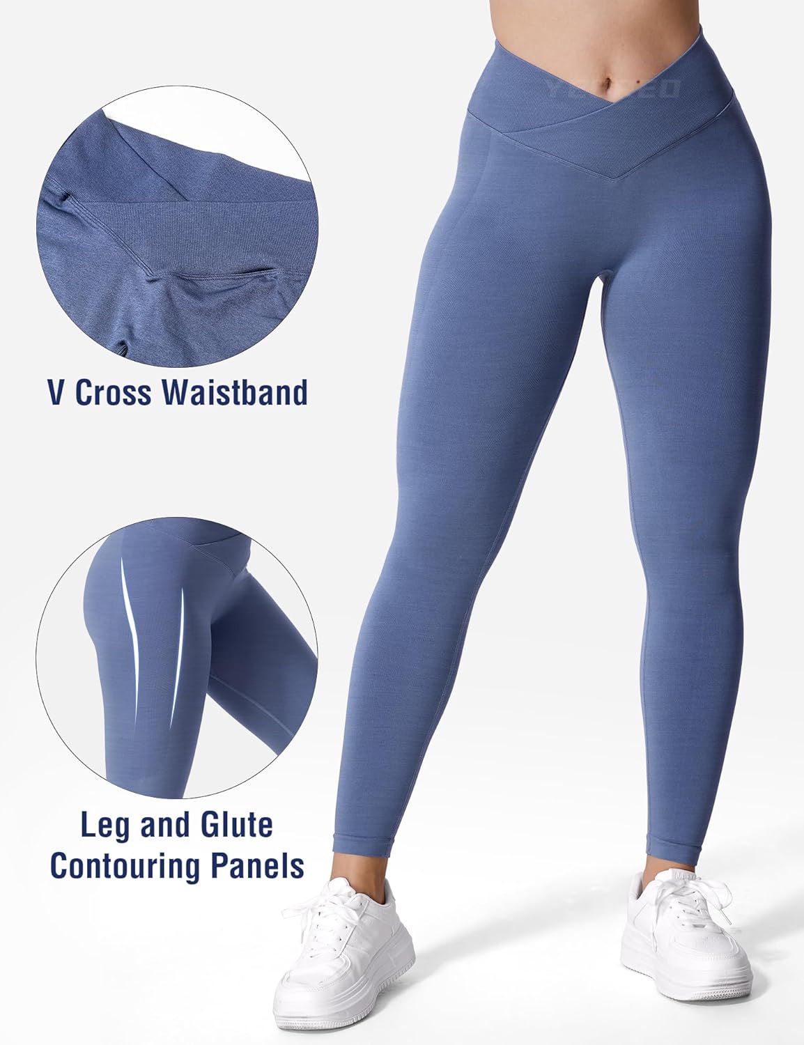 YEOREO Women's V Waist Butt Lifting Scrunch Seamless Yoga Leggings - Image 3
