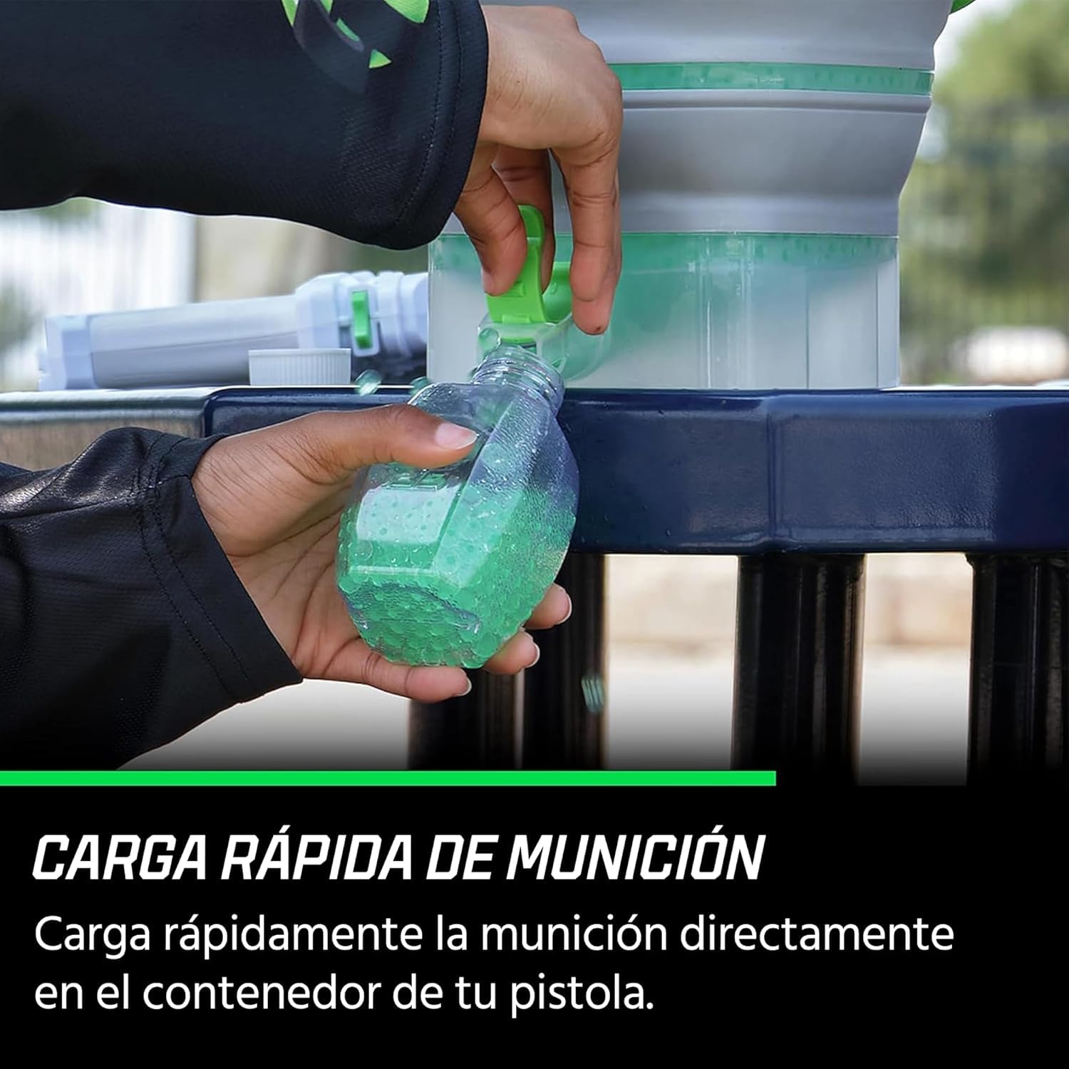 Gel Blaster Gellet Depot: contenedor de munición Plegable, Boquilla de Carga rápida y Filtro Integrado, hidrata y almacena más de 10 000 Gellets, Accesorio Gel Blaster. para Mayores de 14 años