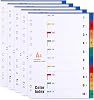 A4 Plastic File Dividers 10 Part Number 1-10 Tabs 5 Pack Multi-Colour Index Tabs A4 Subject Dividers Reinforced 11-Holes for Office Home