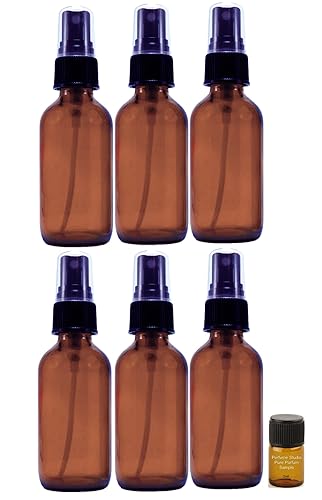 Miniatura 9 de Paquete de 6 botellas vacías de vidrio de cobalto cosmético de 2 onzas con una muestra de fragancia Perfume Studio de 0.1 fl oz (botellas de cobalto