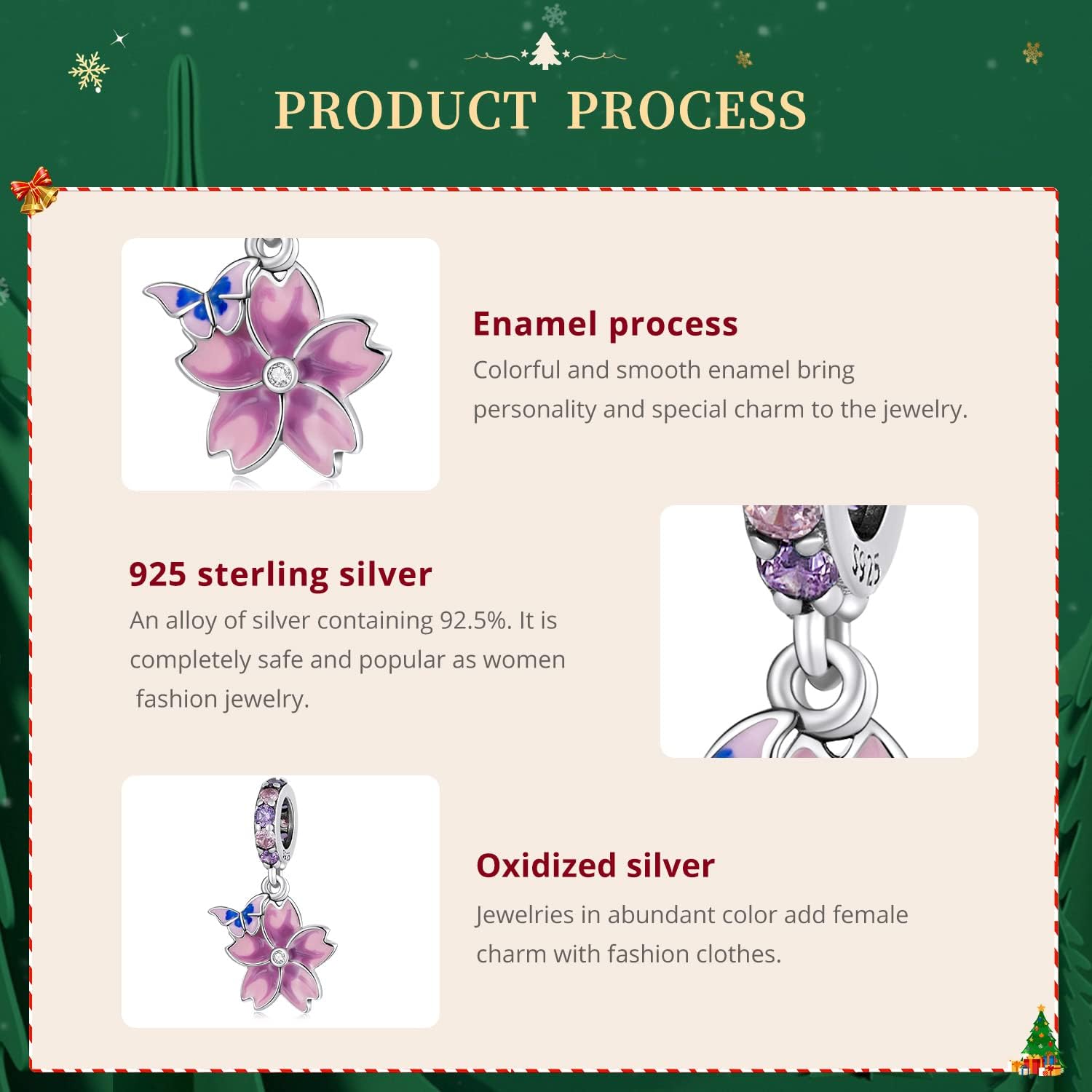 VOROCO Coffee Moon Star Dream Catcher Charms for Bracelet 925 Sterling Silver Dangle & Beads Charm for Charm Bracelet and Necklace DIY Charm Jewelry Gifts for Women - Image 5