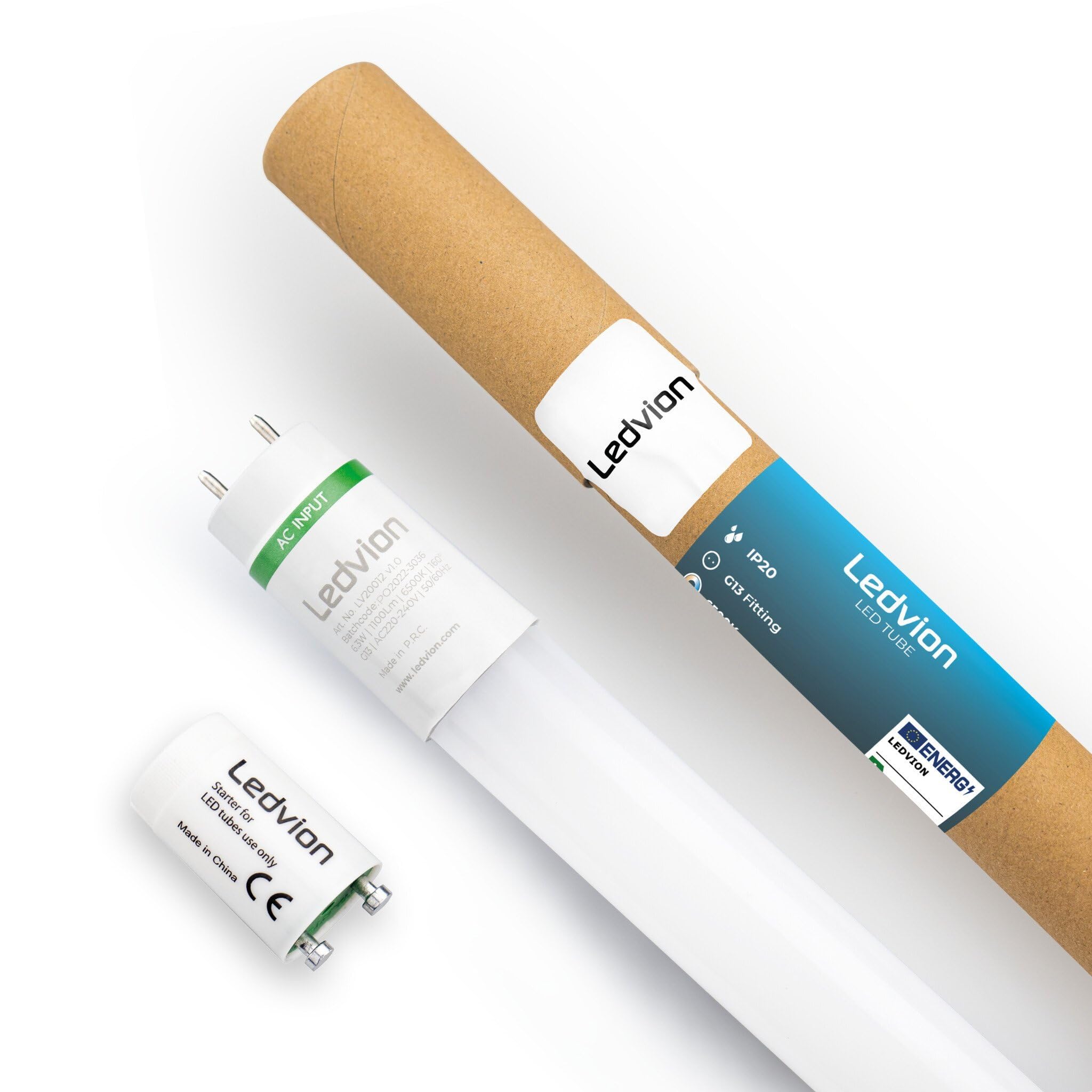 Ledvion lot 5 Tube LED 60cm 6.3W 6500K 175lm/W