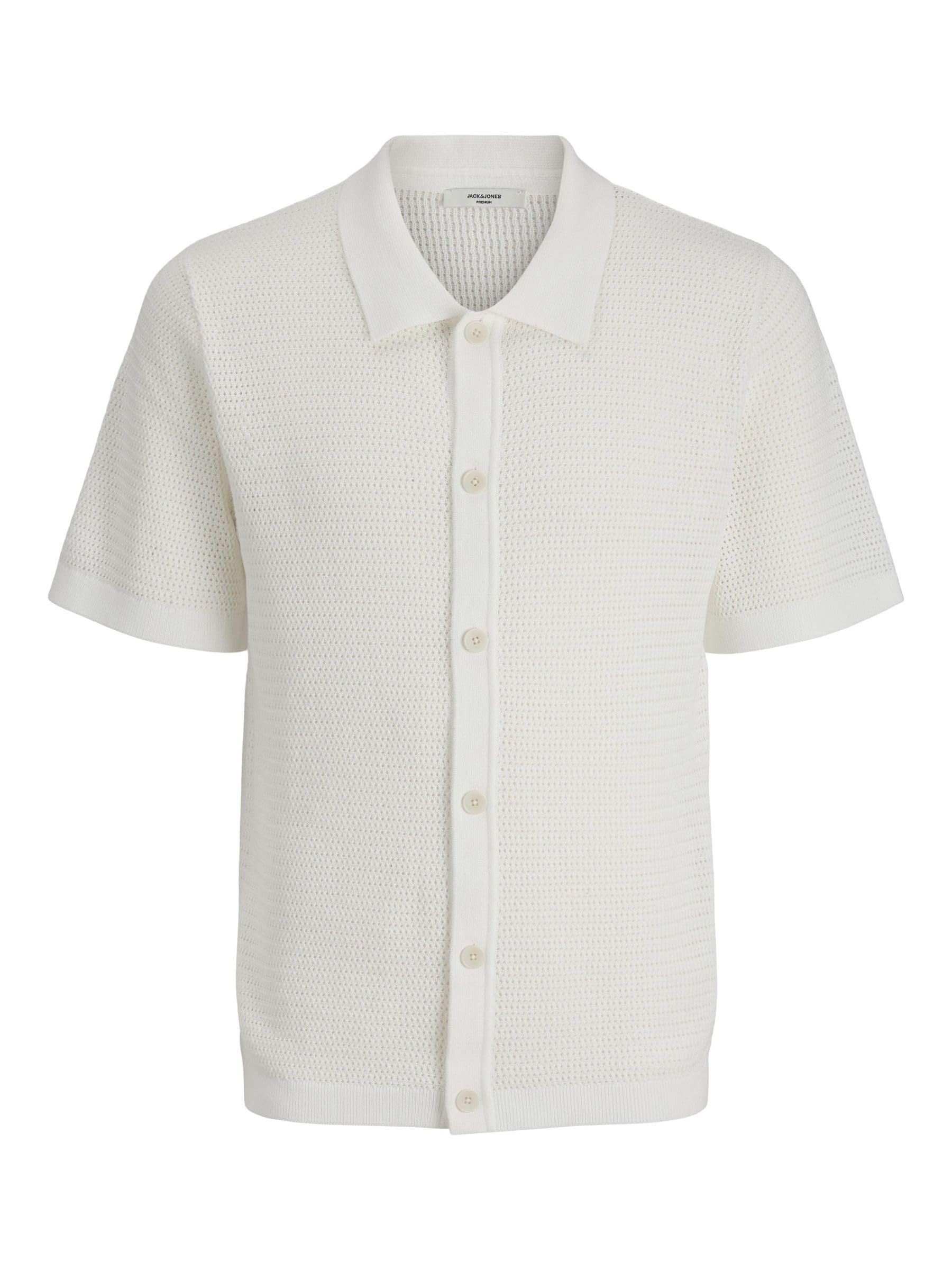 JACK & JONES Jprblajones Knit Polo Ss męska koszulka polo, Cloud Dancer, M