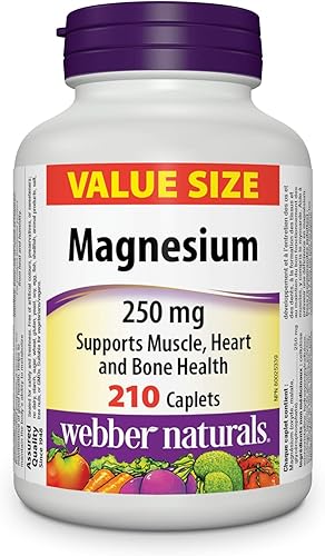 Webber Naturals Magnesio 250 mg 210 cápsulas Valor Tamaño