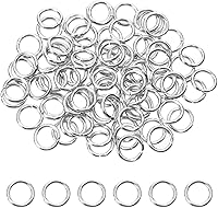 Vista 7 de Shapenty Anillos abiertos de acero inoxidable, conectores gruesos y divididos para llavero, collar, pulsera, aretes, colgante, joyería, hallazgo