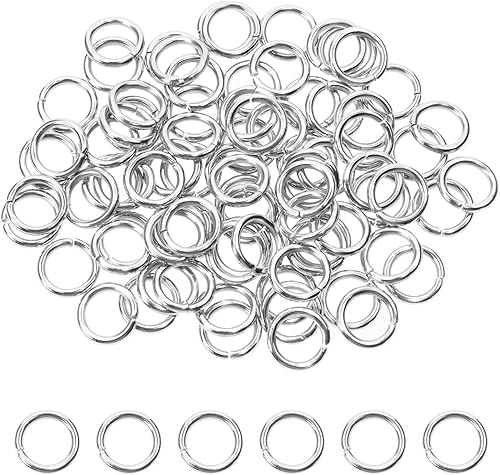 Miniatura 7 de Shapenty Anillos abiertos de acero inoxidable, conectores gruesos y divididos para llavero, collar, pulsera, aretes, colgante, joyería, hallazgo