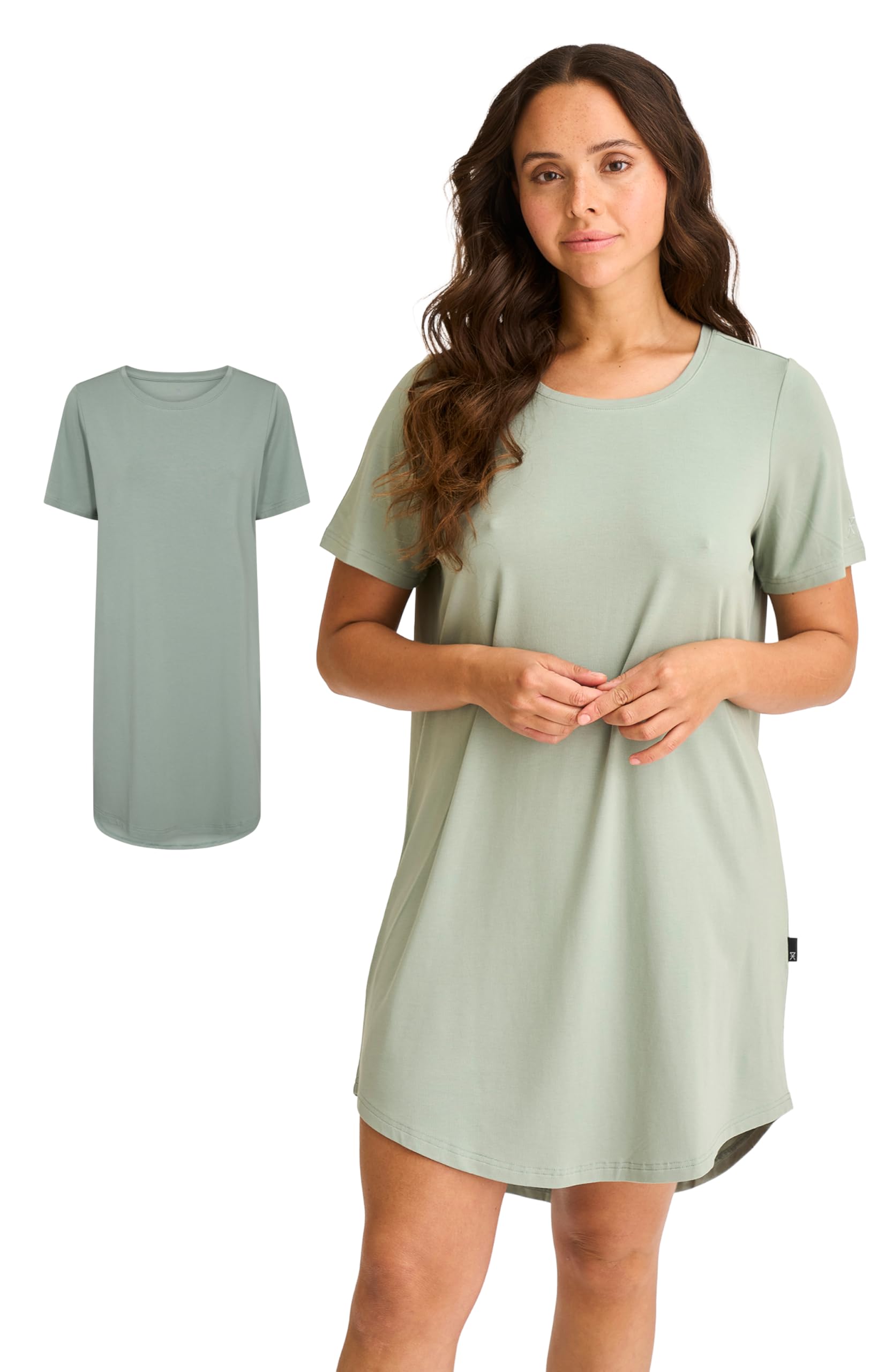 Nachthemd für Damen – Kurzarm-Sleepshirt aus Bambus | Nachthemd Damen aus Naturfaser, Weich auf der Haut, Kurzarm Schlafshirt für den Sommer, Bambus statt Polyester