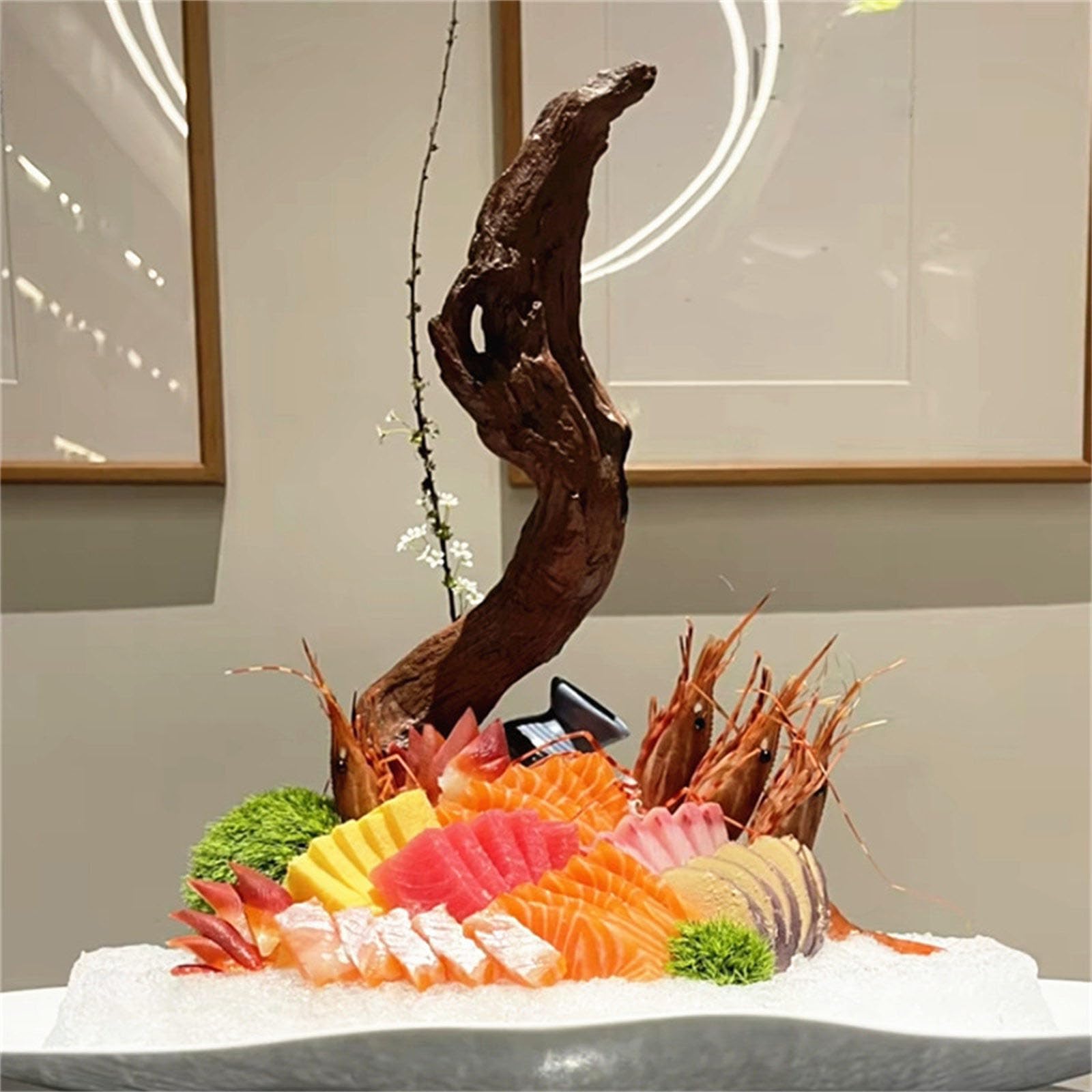 Simulazione Ramo Un Albero Scultura Artigianale in Resina per allestimenti Buffet Eventi Sashimi Decori Acquari Ornamento Decorazione acquari